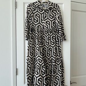 zara print midi dress